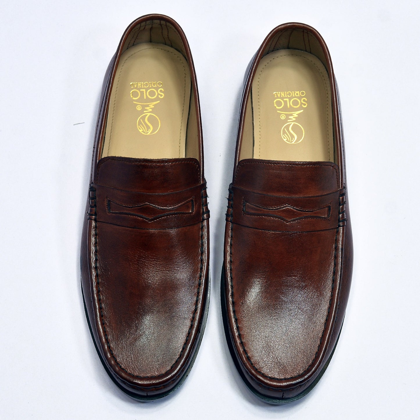 Two-Tone Brown Box Leather Moccasin-000133