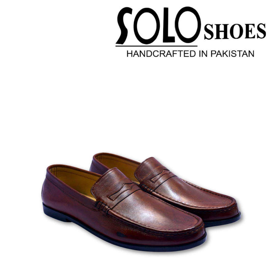 Two-Tone Brown Box Leather Moccasin-000133