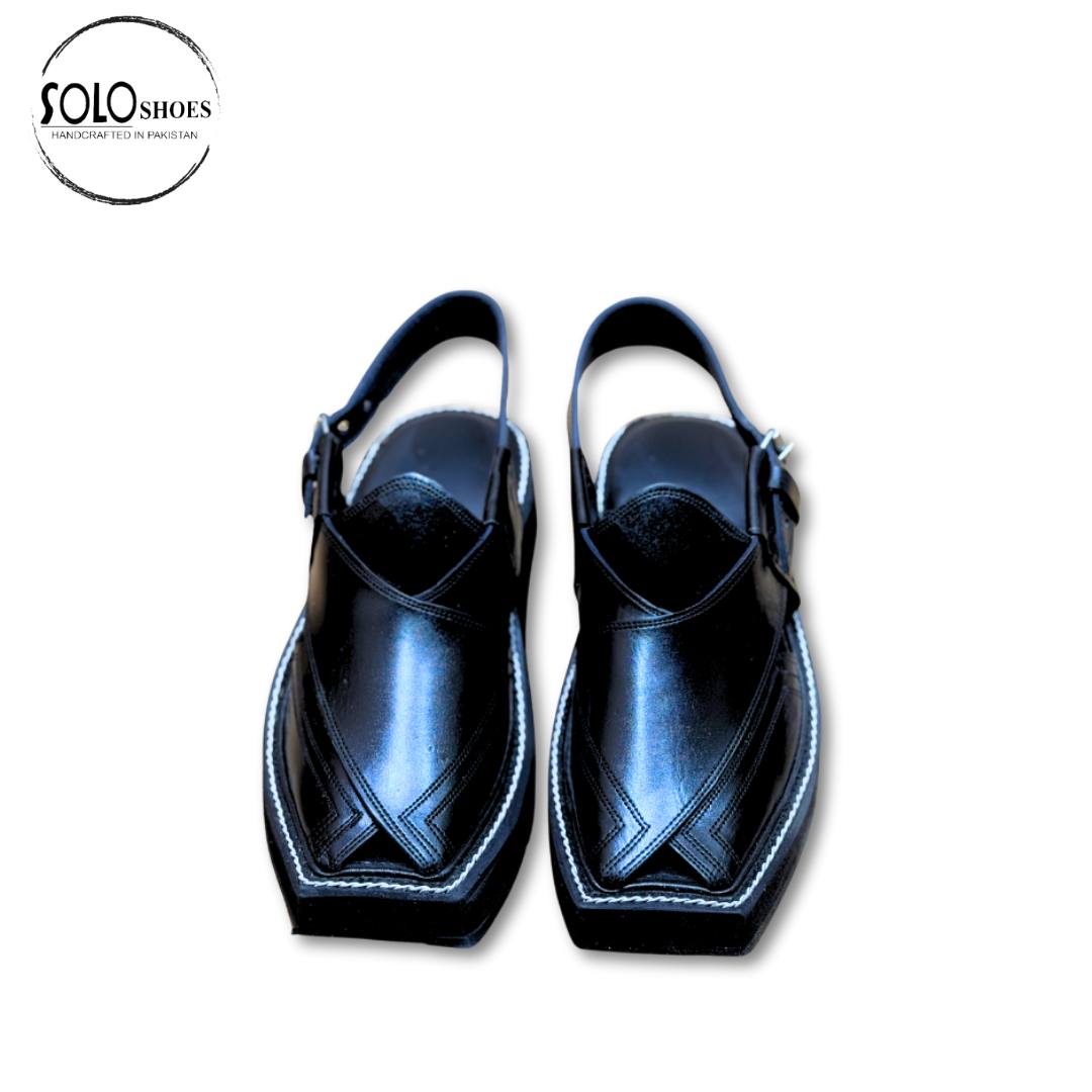 Kaptaan Chappal For Men in Black-000108