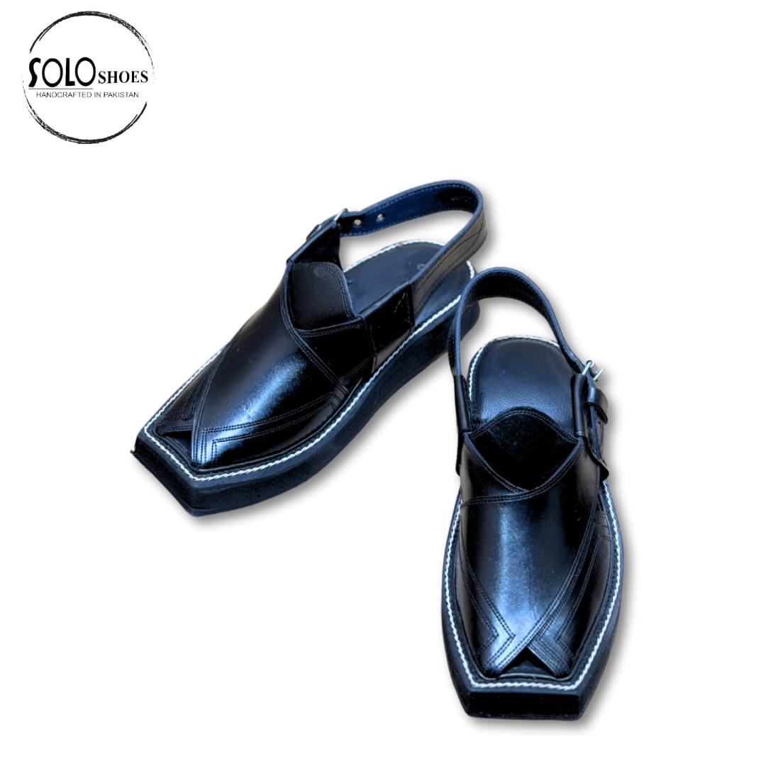 Kaptaan Chappal For Men in Black-000108