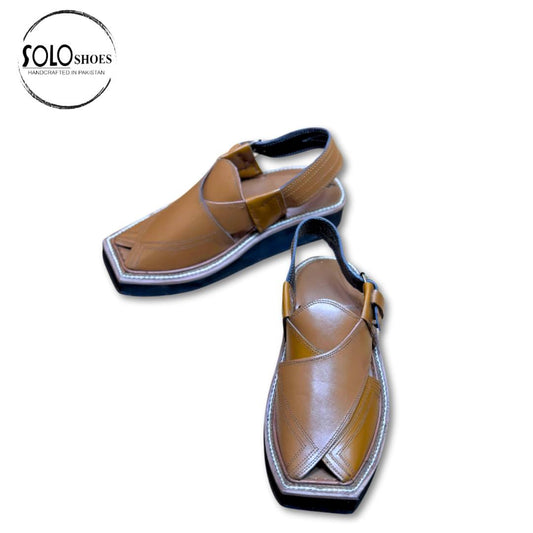 Kaptaan Chappal For Men in Mustard-000109