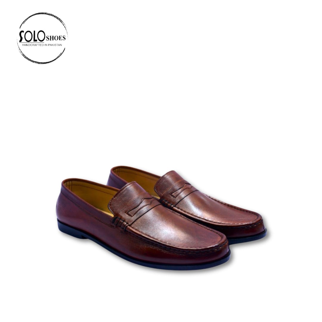 Two-Tone Brown Box Leather Moccasin-000133