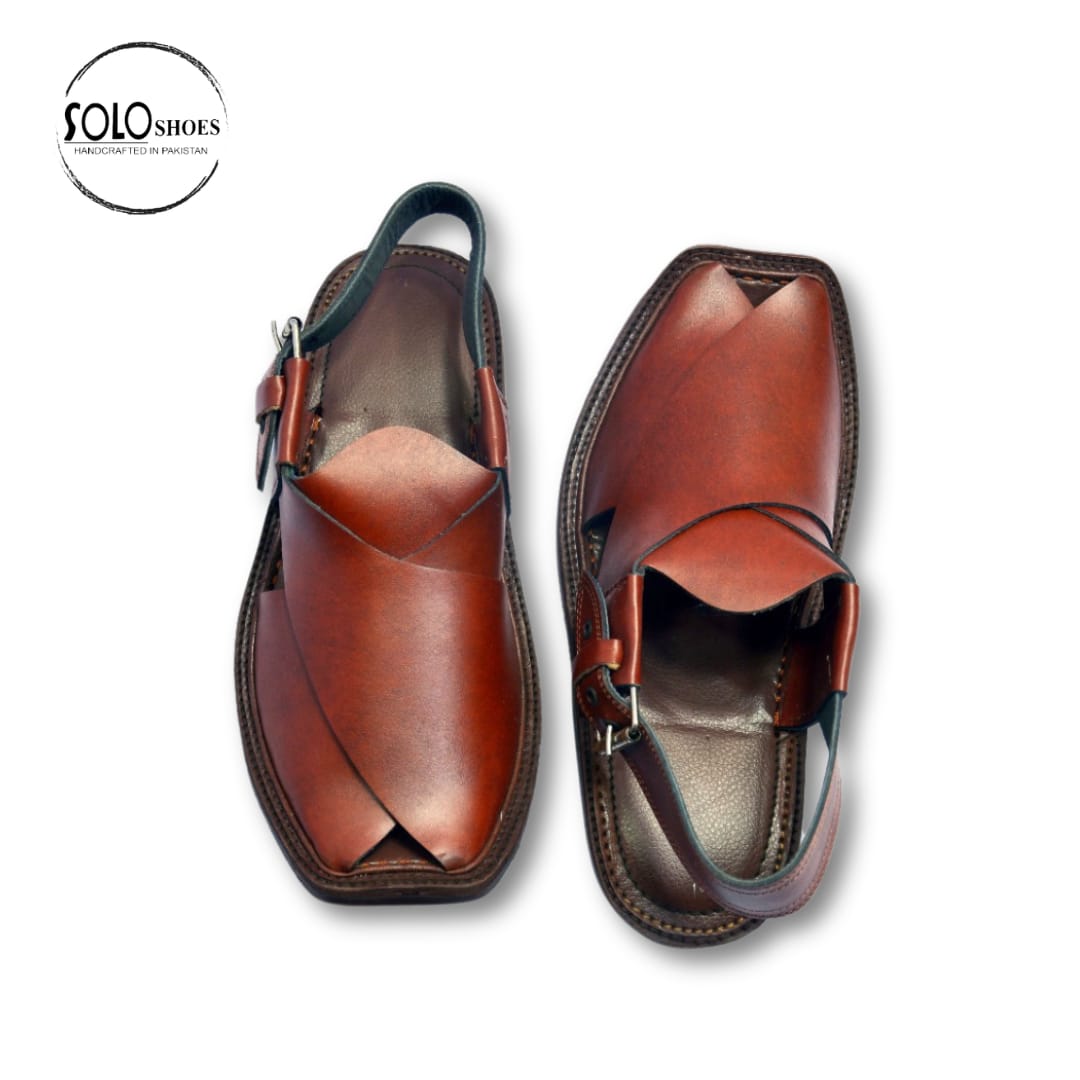 Classic Peshawari Chappal in Brown-000104