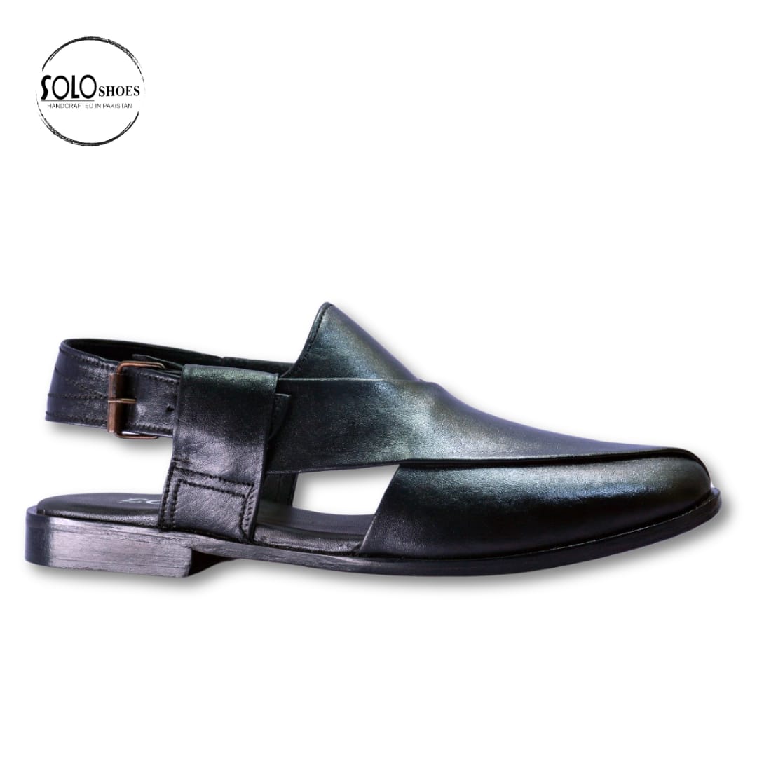 Premium Leather Norozi Sandal in black-00096