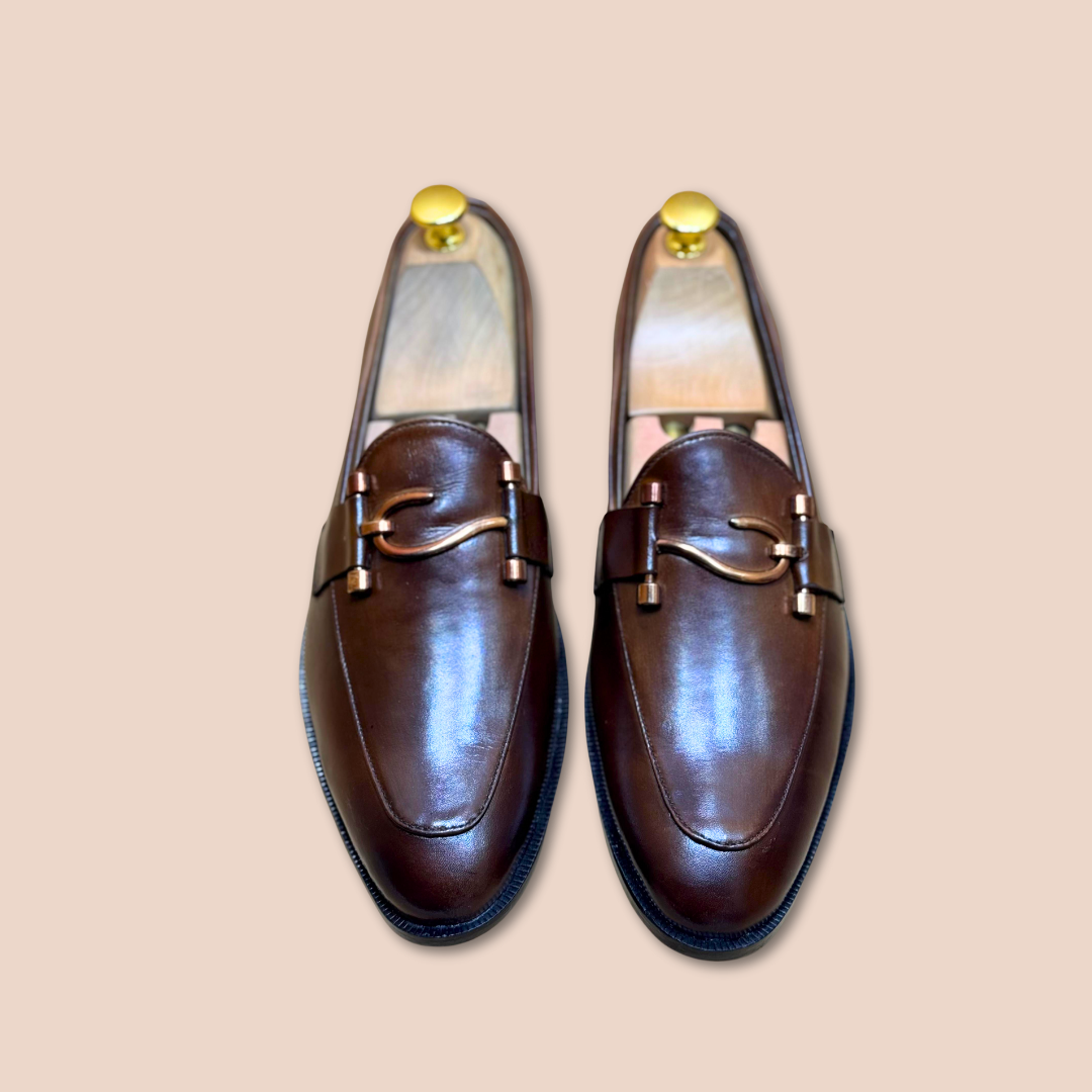 Classic Brown Two Tone Penny Loafers-000131