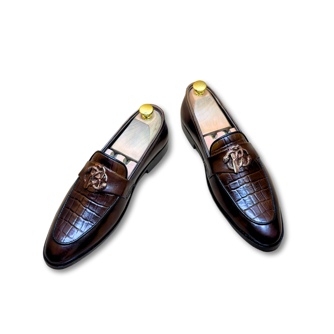 The Brick Textured Royal Formal Loafers-000130