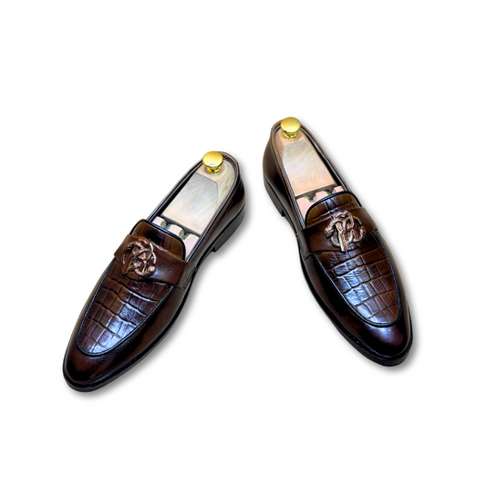 The Brick Textured Royal Formal Loafers-000130