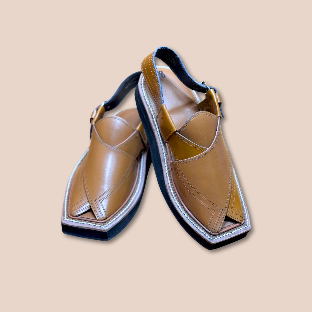 Kaptaan Chappal For Men in Mustard-000109